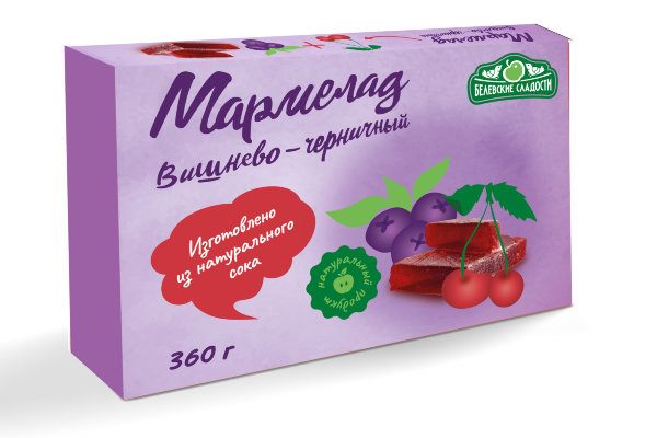 №2 Мармелад  "Вишнево-черничный" белевский 360г   в Сергиевом Посаде