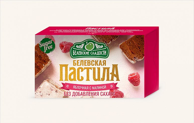  Пастила  200г диетическая с МАЛИНОЙ, НОВЫЙ ФОРМАТ (4*50г)   в Сергиевом Посаде