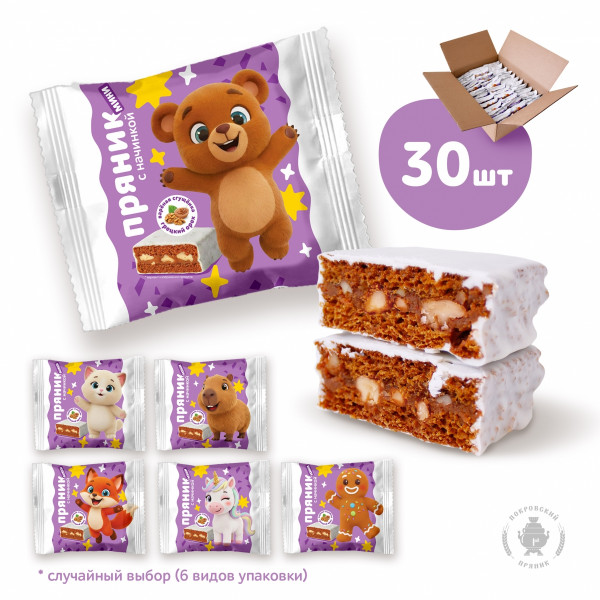 №2 Пряник МИНИ  коробка (30шт по 60г) в Сергиевом Посаде