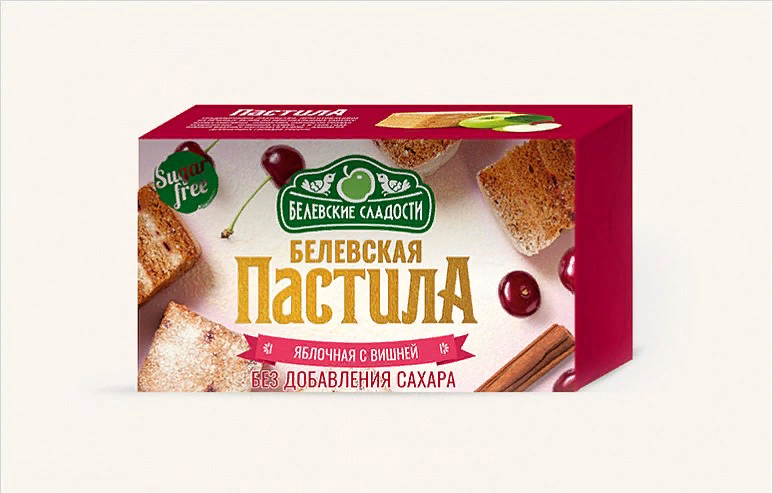 Пастила  200г диетическая С ВИШНЕЙ, НОВЫЙ ФОРМАТ (4 шт по 50гр)    в Сергиевом Посаде